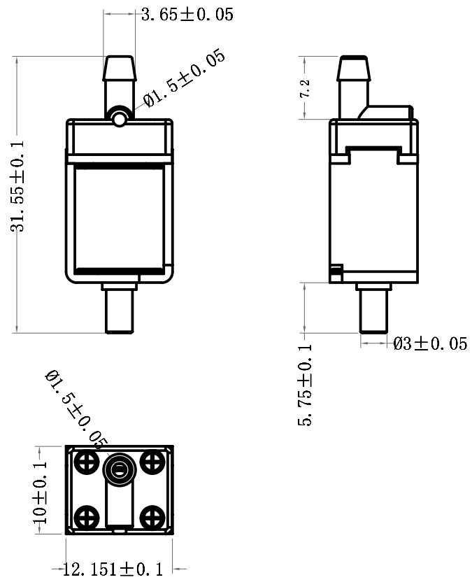 2 Way Normally Closed Plastic Micro Air Solenoid Valve 6V 12V DC