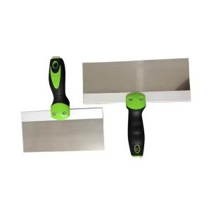 China Construction Tools Drywall Stainless Steel Mirror Polished Stainless Steel Tapping Scraper with Grip Rubber Handle factory