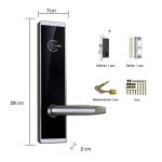 Smart Hotel Door Lock In Black Or Grey RFID Card Access Zinc Alloy Body