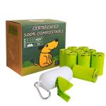 Green colour 100% biodegradable compostable Eco Friendly dog Poop Bags for pets