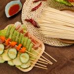 Easily Cleaned Flexible Round Bamboo Sticks For Barbecue