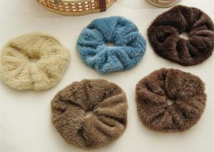 China Mink hair fur ins influencer lady winter scrunchies fluffy large hair bands headwear whoelsales factory