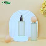 Personal Care Frosted Plastic Spray Bottles Cosmetic Cylindrical Green Frosted