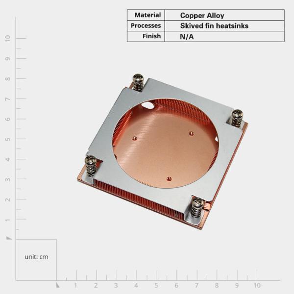 Customized Copper Skived Fin Heat Sink Finned Heatsink Screw Mounting For AMD