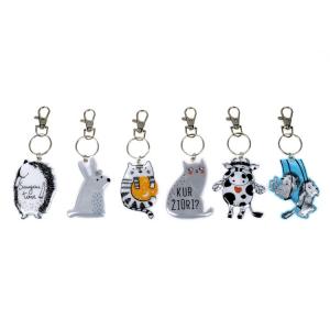 China Printing Cute Cartoon Keychain Plastic 3D Reflective Personalised Keychain factory