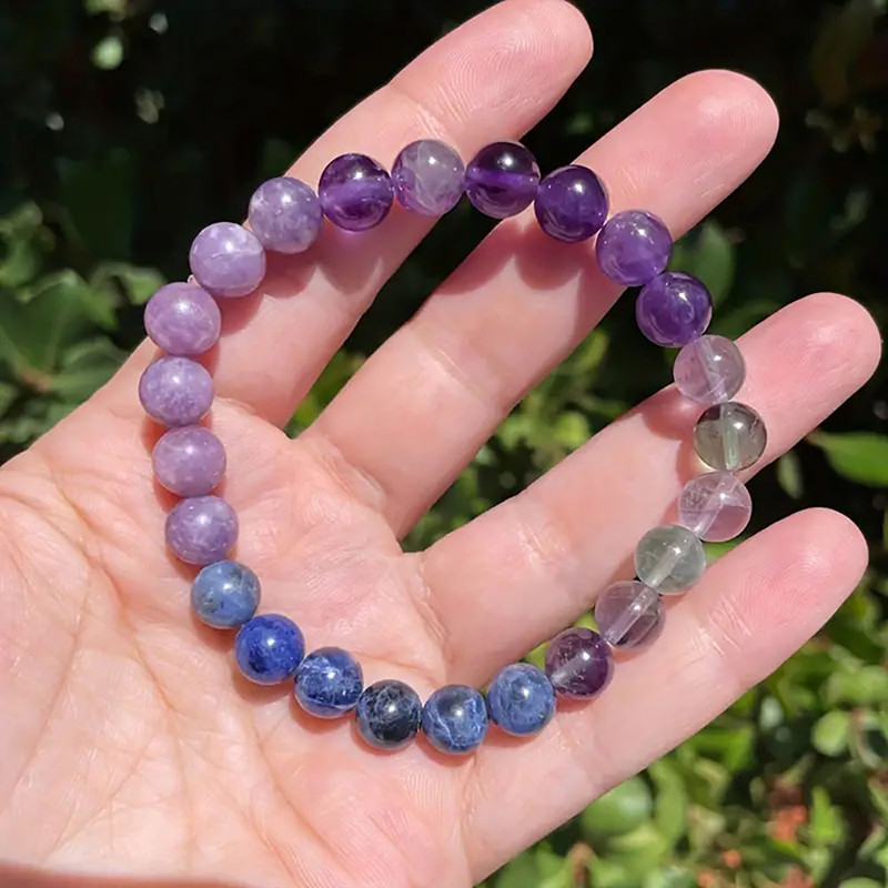 Natural Stone Quartz Healing Crystal Stretch Beaded Bracelet Wealth Money Jewelry Men Women Gift Stone Bracelet Amethysts Quartz Chain Bracelets Reiki