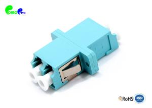 China Fiber Optic Adapter OM3 LC PC Duplex Adapter 50 / 125μm With Aqua Color Full Flange factory