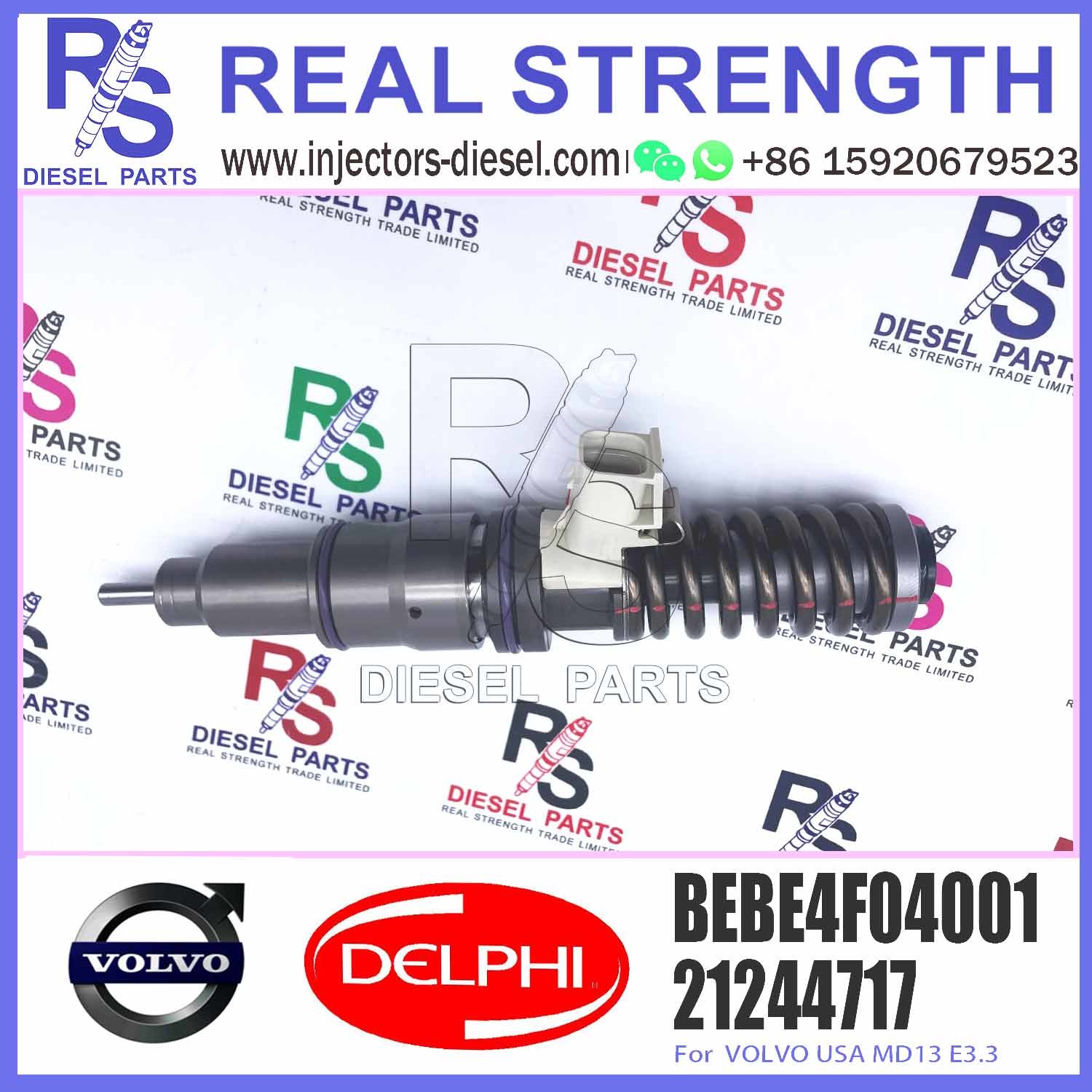 High Quality 4PINS diesel fuel injector 21244717 BEBE4F04001 BEBE4F07001 for V-O-L-V MD13 US07