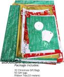 Gift Bags,Assorted Size Christmas Gift Bags With Tags,Christmas Drawstring Gift