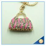 Fashion Rhinestone Handbag Shape Metal Charm Key Chain Bag Hanger Pendant