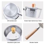 18 / 8 Kitchen Stainless Steel Cooking Pot With Glass Lid