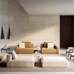 Modular Sofa Accepts Customisation 5 Star Hotel Sofa With Upholstered Cabinets