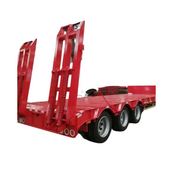 High Strength Flat Bed Trailer Telescopic Low Flatbed Truck Trailer Low Bed Semi