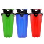 Outdoor 2 In 1 Dog Water Bottle With Dual Chambered Storage Food Container
