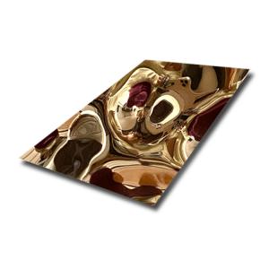 China ASTM Decorative Stainless Steel Plate Wall Panel Corrugated Hammered Water Ripple Steel Sheet factory