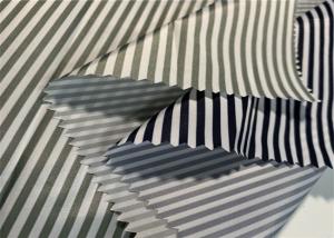 China 55GSM 290t Black And White Striped Polyester Fabric factory