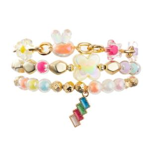 China Unisex Stretch Beaded Bracelet Fairy Tale Dream Color With Rainbow Charm factory