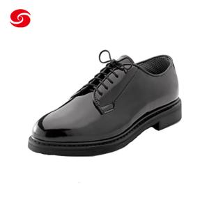 China Army and Police Popular Uniform Shiny Leather Military Officer Shoes factory