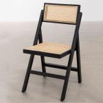 Modern Wood Chair Natural Rattan Solid Wood Folding Chair For Events With And