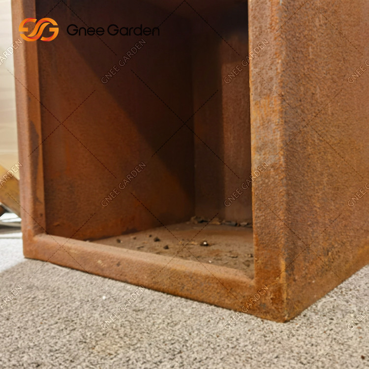 Outdoor Cooking Grills Corten Steel Fire Pit With BBQ Grill Rust Coating Eat Outside
