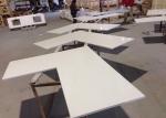 L - Sharped Quartz Bathroom Vanity Tops , White Kitchen Quartz Countertops