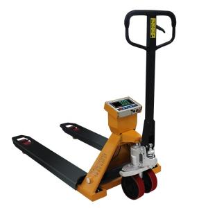 China 1/2/3 T Narrow Fork Pallet Truck Scale Big Screen Display Nylon wheel Hand Pallet Truck factory