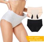 Ladies Postpartum Heavy Period Panties Underwear 4 Layer Reusable Physiological