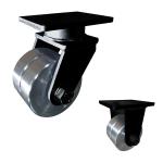 Forged Steel 12 Inch Swivel Caster Wheels , 3 Tons Loading Twin Wheel Caster