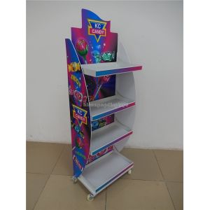 Freestanding Candy Merchandising Metal Retail Display Stands With Powder Coating