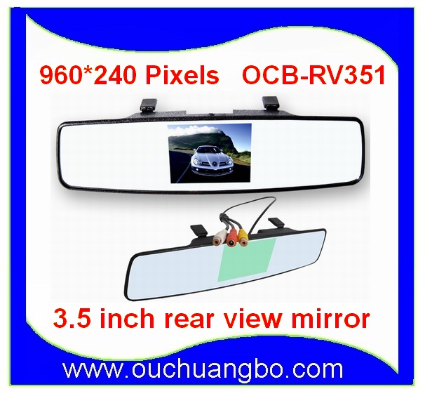 Ouchuangbo 3.5 inch digital display Rear view mirror Can play VCD /DVD /CCTV /GPS OCB-RV351