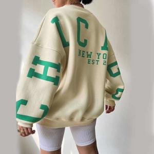 China Y2k Letter Screen Print Custom Hoodies Sweatshirt Sustainable Crop Top for Women factory