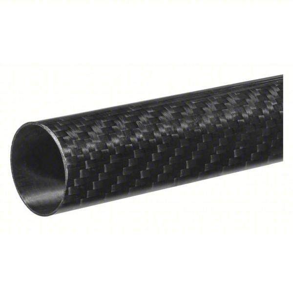 Standard Carbon Fiber Round Tube Opaque Black 7/8 In Inside Dia, 1 In Outside