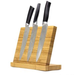 China ISO9001 2000 System Natural Bamboo Wood Magnetic Knife Block Holder Customized Design factory
