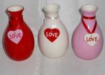 Dolomite Hand Painted Ceramic Vases , Decorative Ceramic Vases For Valentine Day