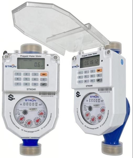 China STS Water Meter Plastic The Water Consumption with Electromagnetic Water Flow Meter Class II Protection factory