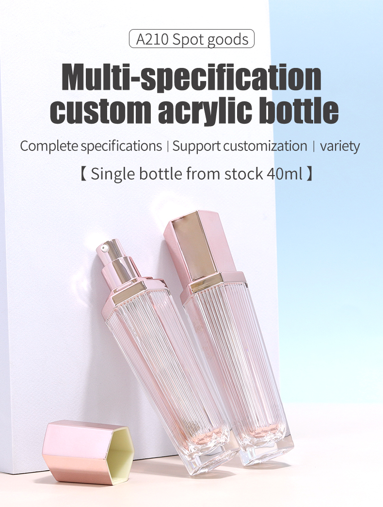 Plastic Acrylic Bottles Cosmetic Packaging Containers 40ml UV Printing for Packaging