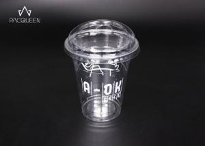 China 12 / 16 Oz Cold Drink Disposable Cups PET Material With Dome Lids factory