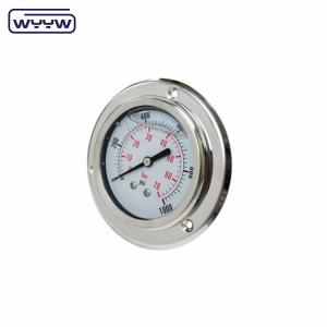 China Flange type EN837-1 CE hydraulic pneumatic 0-10bar 0-25bar 63mm 0-16BAR Panel mount pressure gauge factory