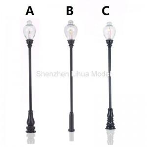 China metal lamppost, 1:150 steel light post,scale yard lights,metal light,1:100 model lamppost,building light factory