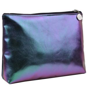 China Portable Holographic Women PU Makeup Organizer Bag factory