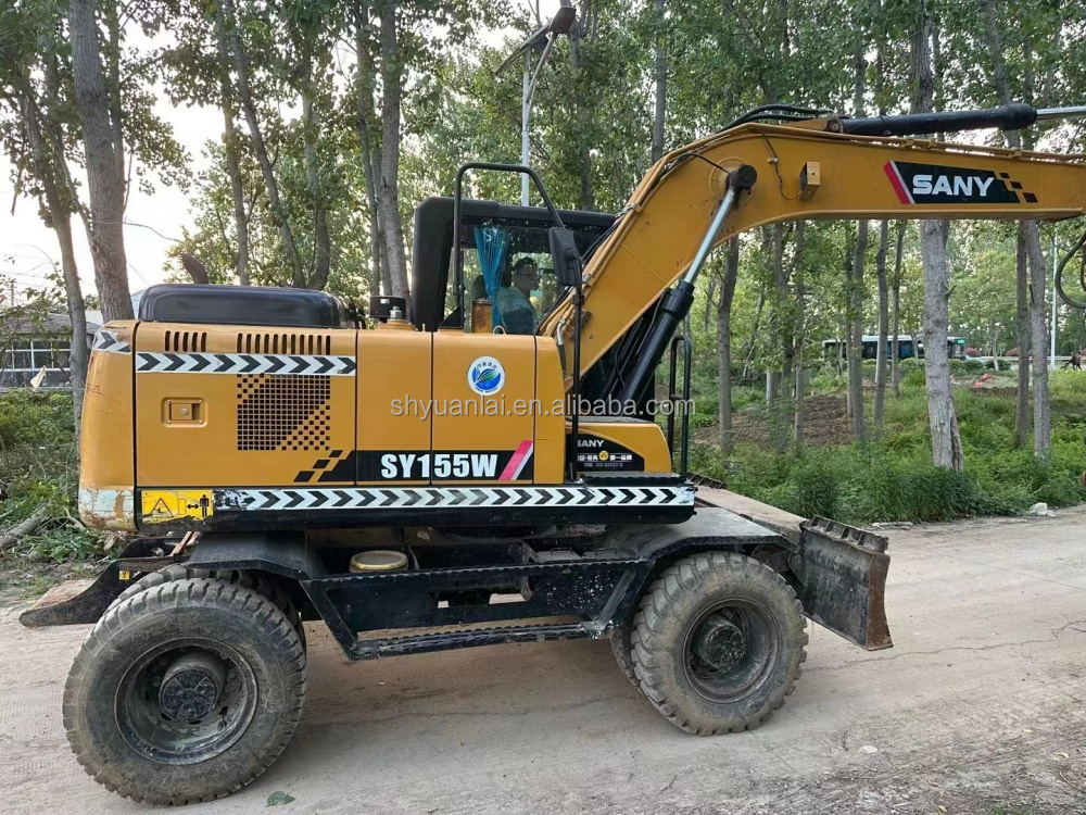 SANY 155W Wheeled Excavator With Original Hydraulic Cylinder And ISUZU Engine
