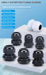 Plastic Metric Cable Gland, IP68 Watertight Cable Seal Joint Connector M20 (6