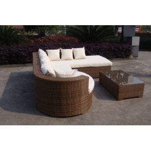 Home Lounge Sofa With Pillow , Synthetic Rattan Sleeper Sofa Bed
