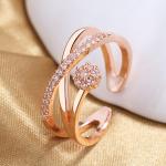 AAA CZ Stones Sterling Silver Women's Ring Adjustable