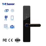 Tuya Luxury Smart Door Lock Touch Panel Biometric Code Card Key Access Handle