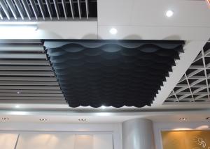 China Custom Color Strip Commercial Ceiling Tiles / Waved shaped Blade Ceiling factory