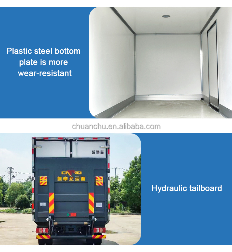 Howo 4x2 Refrigerated Truck Wide Body Automatic Transmission 4000x2100x2100 mm Box Dimensions Gross Vehicle Weight ≤5T