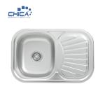 CH7549 Stainless Steel Kitchen Sink Single Bowl Sink With Drain Board Press