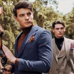 Blue Houndstooth Men's Suit for Business Casual Formal Wear and Groom Wedding