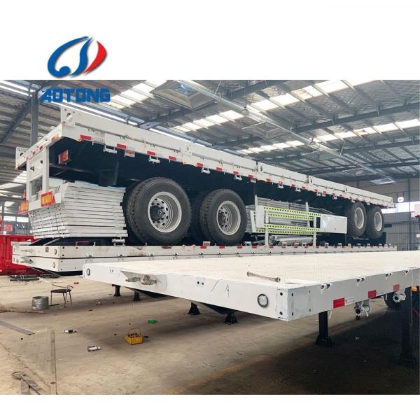 ISO9001 Certified 2 Axle 20ft Flat Bed Truck Chassis for 40ft Container Semi